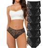 Hialegion Confezione da 6 Slip Donna in Pizzo - Mutandine a Vita Media-Alta, Senza Cuciture e Traspiranti, vestibilità Curvy dalla S alla 4XL