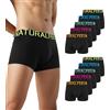 Natural Feelings Boxer Cotone Uomo (Pacchetto da 10) Elasticizzato Mutande Uomo Cotone, Privi di Etichette Che graffiano, Organico con Logo