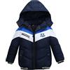 Generic Cappotto e Giacca per Bambini con Cerniera a Righe per Bambini e Bambine. Giacca per Bambini con Cappuccio Invernale Antivento per Ragazzi Giubbotto Termico Invernale