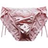 ZooChest Mutandine da donna in raso mutandine slip da donna di lusso sexy pizzo Trim gamba alta cravatta laterale mutandine per le donne abbigliamento Sissy biancheria intima di seta hipster panty