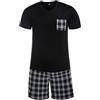 Winovia Pigiama corto da uomo - 100% cotone - Maniche corte - Completo con pantaloni a quadri, XXL