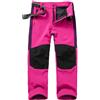 Generisch Pantaloni da sci softshell, imbottiti, per bambini, per bambini, per la neve, per l'inverno, per le attività all'aria aperta, rosa intenso, 5-6 Anni