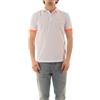 SUN68 Polo Manica Corta A35120 Colletto con Riga Fluo Piccola Tg. L col. 01 Bianco