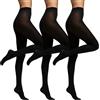 Lancry 3 paia di collant neri da donna 70 denari morbidi opachi resistenti alla corsa collant da donna confezione multipla, Nero , S-M