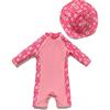 BONVERANO Costume Intero Resistente alle Maniche a 3/4 per Neonate Protezione UV 50+(Rosa-ciliegio,24-36mesi)…