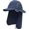 WANYING Unisex Cappello da Sole Safari con Protezione per Collo 25cm Extra Lunga e Tesa Larga da 11cm Protezione UV Traspirante Cappello da legionario per all'aperto Pesca Campeggio - 56-60 Blu Navy