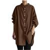Generico Camicia Lino Donna Manica Lunga Camicia Lunga Maglietta Nera Corta Maglia Cotone Shirt Bianca Elegante Cerimonia Camicetta Blusa Estiva Curvy Top Rosso T Spiaggia Eleganti Fantasia 3XL Rosa Camice