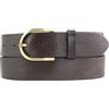 BELTINGER Cintura da donna in pelle bovina pieno fiore 3,5 cm | Cintura in denim da donna 35mm | Cintura chino con fibbia rotonda dorata | Marrone 100cm