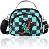 Roffatide Anime Demon Slayer Borsa a tracolla piccola Kamado Tanjirou Borsa a tracolla ragazze rosa Borsa Crossbody Portafoglio Borsetta