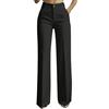 Generic Pantaloni da donna a vita alta a gamba larga, pantaloni formali da lavoro per ufficio con tasche, pantaloni casual a gamba dritta per donne del Regno Unito