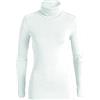 JADEA 2 Maglie Girocollo Donna 4267 Manica Lunga in Cotone Elasticizzato, Bianco, XL