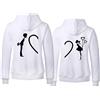 Sevpuikl Coppia Felpa con Cappuccio King Queen Felpe Uomo e Donna Re Regina Pullover Cuore Couple Hoodies Couple Sweatshirt Coppia Regalo per Fidanzati Nero Bianco Grigio 1PC