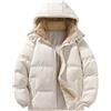 Generico Giacca Leggera Donna Giacca Donna Elegante a Giubbotto Corto， Invernale Calda con Cappuccio Imbottito， Tessuto Antivento， Morbida Foderia Piumino Elegante