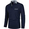 LIUPMWE Manica Lunga da Uomo Puro Cotone Elegante Top Cuciture Classiche Maglietta Commerciale Camicia