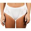 Clessidra Pacco da 6 Mutande con Pizzo Donna in 100% Cotone Made in Italy, Pizzo,Taglie Forti, Intimo Donna, Cotone, Mutande Donna, Slip, Mutande Donna PS06 (10 Bianco)