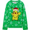 Pokémon Felpa Ragazzo, Maglia Accogliente Maglione Bambino - Regali Bambini (Verde/Giallo, 13-14 Anni)