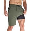 Arcweg Costume da Bagno Uomo, Pantaloncini Lunghi 2 in 1 con Doppia Fodera Traspirante e Asciugatura Rapida, con Tasche e Coulisse Regolabile, per Mare, Surf e Nuoto