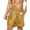 Casey Kevin Pantaloncini Metallizzati da Uomo, Shorts Metallici Lucidi con Paillettes da Discoteca Club Party Fest Danza Hippy Punk