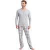 Leedya Pigiama Uomo Lungo in Cotone Jersey 100% Pettinato - Stile e Comfort in Ogni Dettaglio - Pigiama Leggero per Le Notti Estive - Polsini No Stress