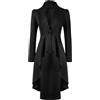 YOSUWOAI Donna Renaissance Victorian Long Frack Jacket Gothic Steampunk Jacket Medievale Camminare Carnevale Uniform Vintage Club Party Cappotti Festlich Rave Blazer, O nero., M