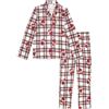 YAMAMAY - Pigiama Aperto Lungo Donna Multicolore Tartan Poliestere Jersey