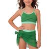 Happy Cherry Bikini Ragazze 3 Pezzi Costume da Bagno Mode Comodo Abbigliamento da Spiaggia Bambina Costume Tankini Estivo 9-16 Anni