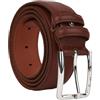 GianMarcoVenturi Cintura In Vera Pelle, Unisex per Uomo e Donna, Made In Italy, Accorciabile, 3,5 cm, Con Scatola