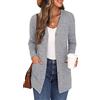 GRECERELLE Cardigan Donna Lungo Golfino Manica Lunga Elegante Comodo Apertura Frontale Bottoni Tasche Maglione Leggero Scollo a V