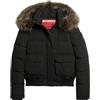 Superdry COAT EVEREST HOODED PUFFER BombER Jet Black 8 Donna, nero corvino, 40