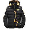Juankrynord Giacca Invernale Calda da Uomo con Cerniera per Esterni con Cappuccio Parka Sportivo Calda e Comoda Imbottita Giacca in Piumino Ispessita Abbigliamento Reversibile (Nero,L)