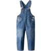 KIDSCOOL SPACE Salopette di Jeans da Bambina,Pantaloni Slim Carini in Denim Srappato da Bambino