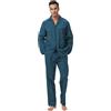 kolipajam Pigiama da uomo in cotone set da 2 Pice Plaid Comfy pigiameria PJS con tasche, Green Plaid A, M