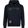 Pokémon Heat Logo - Black on Black Uomo Felpa con Cappuccio Nero 65% Cotone, 35% Poliestere Regular