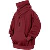 VPQILH Felpa in Pile Uomo con Cappuccio Vendita Invernale Pesante Caldo Pullover Uomo Sweatshirt con Collo Alto Maglia di Tuta Manica Lunga Termica Fleece Pullover Top Sportiva Casual Vestibilità Larga