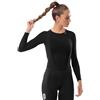 SIROKO - Maglia Intima da Ciclismo a Maniche Lunghe in Lana da Donna SRX Team - S-M - Nero