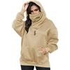 Covisoty Donna Felpa con Cappuccio Pile con Sciarpa Cotone Morbido Pullover | Oversize Hoodie Casual Autunno Inverno Vestiti