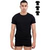 SKIPPER Confezione da 3 T-Shirt Uomo Stretch Girocollo - Magliette Intime Slim Fit in Cotone Elasticizzato, Traspiranti e Confortevoli, Bianco Nero Beige e Mix, S-3XL