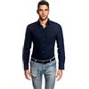 EMBRAER Camicia Uomo Eleganti, Taglio Aderente/Slim-Fit, Collo Classico, Manica Lunga, in Tinta Unita - Non Stiro/Non-Iron