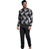 Enrico Coveri Pigiama Uomo Invernale in Caldo Jacquard Pigiama Uomo Felpato Caldo Confortevole Texture Punto Milano Ultimi ARRIVI