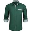Enlision Camicia Uomo Elegante Manica Lunga Regular Fit Camicia Matrimonio Casual Camicie Classiche da Cerimonia Business con Tasca