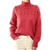 Generisch Maglione da donna elegante, maglione invernale da donna, in lana calda, a collo alto, in tinta unita, per sport all'aria aperta, casual, a dolcevita, Rosso anguria., m