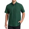 HISDERN Camicia Uomo Maniche Corte Verde Scuro Oxford Button Down Camicie Uomo Estiva da Ufficio Manica Corta con Tasca vestibilità Regolare, XL