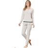 SNELLY Pigiama Donna Lungo Serafino 100% Caldo Cotone Invernale,CL508