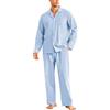 Ekouaer Pigiama da Uomo Invernale in Cotone Pigiami Due Pezzi Manica Lunga Pantaloni Pigiama da Notte Camicia Caldo， S-XXL