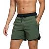 TMEOG Costume Uomo Mare Pantaloncini da Bagno Costumi da Piscina Surf Boxer Mare Costume da Spiaggia Bagno Vintage Pantaloncino Mare con Tasche e Coulisse(Verde,XXL)