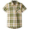 Spring&Gege Ragazzi Camicie abbottonate Scozzese a Quadri a Manica Corte in Cotone con Bottoni Casual per Bambini, Verde Oliva, 7-8 Anni