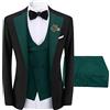 Sliktaa Tuta da uomo in 3 pezzi, con un bottone, vestibilità aderente, formale, per cene nuziali, blazer, gilet e pantaloni, multicolore