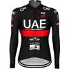 RDCYCLIST 2023 Pro Team UAE Black Maglia ciclismo uomo manica lunga in pile termico invernale, asciugatura rapida maglia ciclismo strada ciclismo riscaldatori Abbigliamento ciclismo(XL)