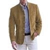 Duohropke Giacca da uomo a un bottone, stile casual, con colletto alla coreana, blazer elegante, revers con tasche, per autunno e inverno, leggera, ideale per l'outdoor, trachtenjanker, cachi, L