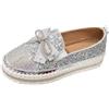 BIKETAFUWY Mocassini donna con paillettes mocassino donna comode scarpe comfort chic eleganti mocassini e loafers piatti scarpe da barca per donne scarpe sportive slip on derbies ballerine basket, 01 Argento, 37